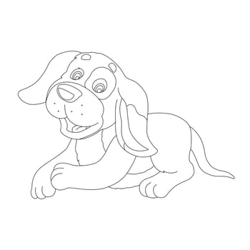 Cute Puppy Dog Outline Coloring Page for Kids Animal Coloring Page vector