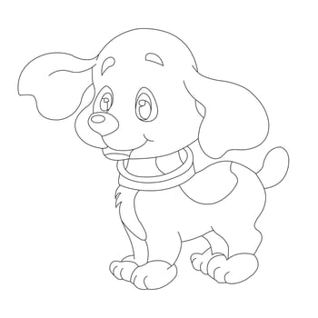 Cute Puppy Dog Outline Coloring Page for Kids Animal Coloring Page vector