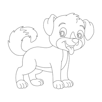 Cute Puppy Dog Outline Coloring Page for Kids Animal Coloring Page vector