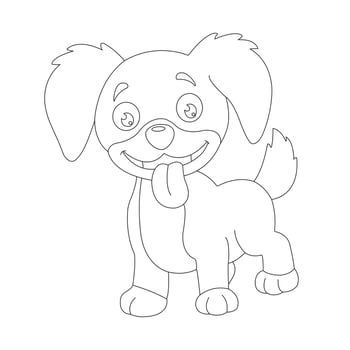 Cute Puppy Dog Outline Coloring Page for Kids Animal Coloring Page vector