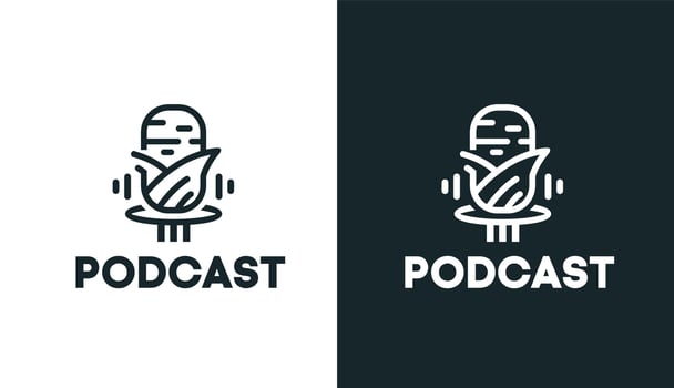 natural podcast simple. podcast classic corn logo for podcast music vector