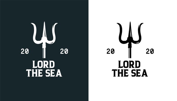 Vintage Retro poseidon trident weapon for war and defense or Brand Logo Design vector