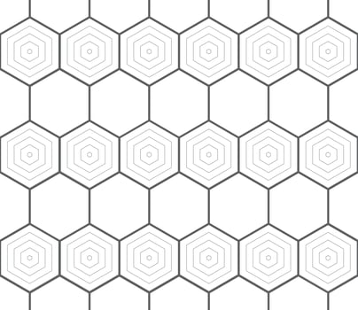Detailed modern bee honeycomb seamless pattern, art honey texture. Black and white honeycomb hexagon pattern. vector