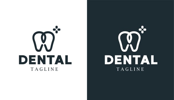 dental monoline minimalist logo for brand clinic and company vector