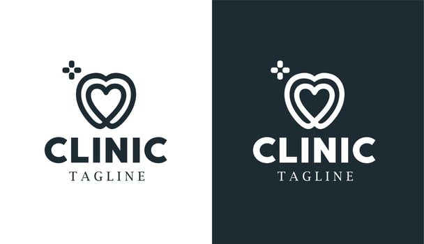 clinik love dental monline logo for brand and company vector