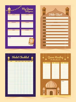 Islamic Journal Page Template vector