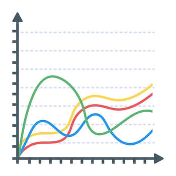 A flat icon of line graph vector