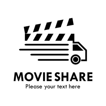 Movie share logo design template illustration. suiatble for movie industrial, app, website, mobile, branding, mark etc vector