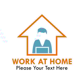Work at home logo design template illustration, suitable for office, education, corrporation, agency, etc vector