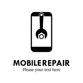 Mobile repair logo design template illustration. suitable for technology industri, factory, telecommunication, education, office etc vector