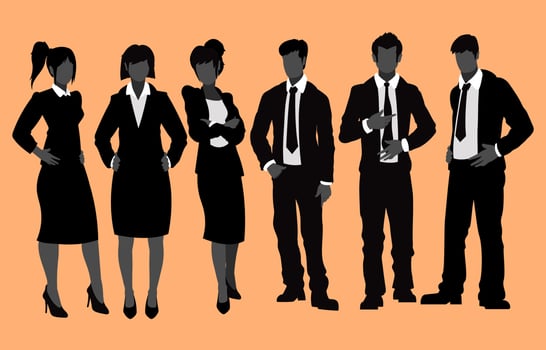 Silhouettes of Figure Business Pose vector