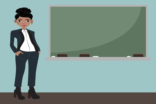 woman teaching class vector