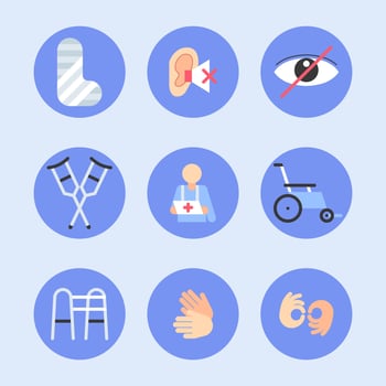 People with Disabilities Awareness Campaign Icons Set vector