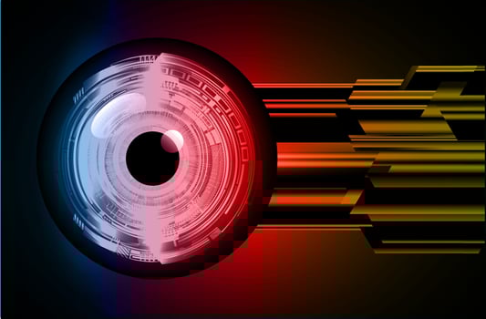 eye cyber circuit future technology concept background vector