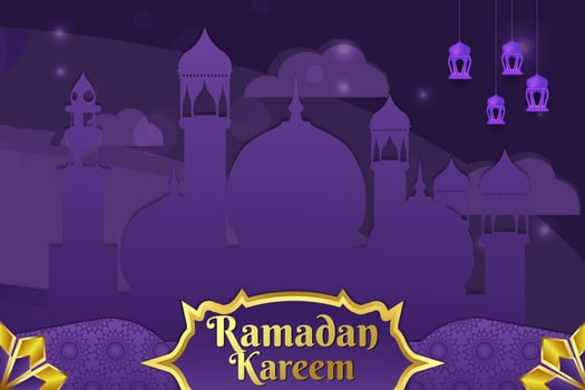 Ramadan background Islamic style with purple color vector