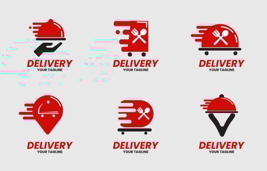 Contactless Delivery Food Logo Element vector
