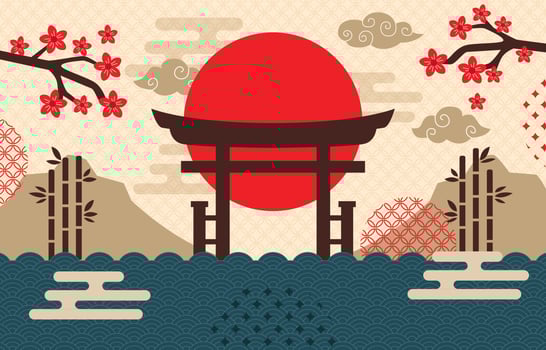 Japanese Style Element Background vector