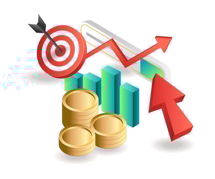 Flat isometric illustration concept. Pay per click online business vector