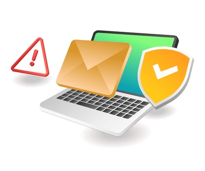 Flat isometric concept illustration. email data security alert vector