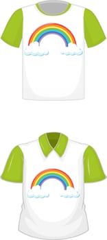 Set of t-shirt and polo shirt with same pattern vector