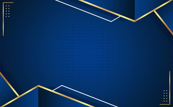 blue abstract gradient vector background with gold lining