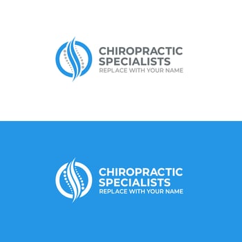 Chiropractic logo with a spinal icon vector