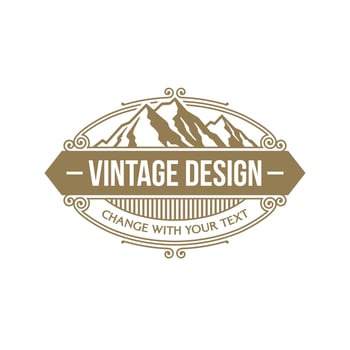 mountain vintage logo design vector