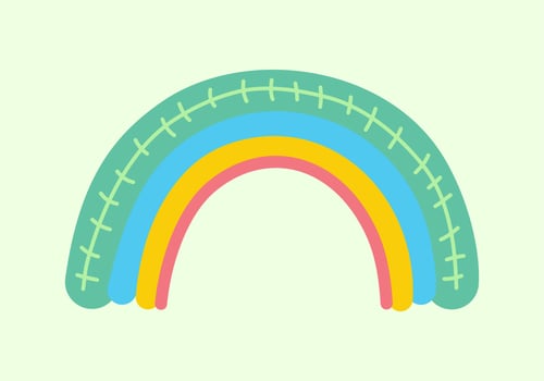 hand drawn doodle cute rainbow vector