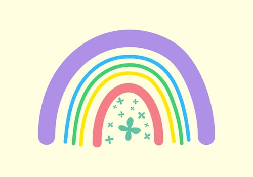cute cartoon hand drawing rainbow vector