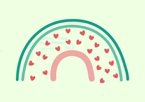 cute cartoon hand drawing rainbow vector