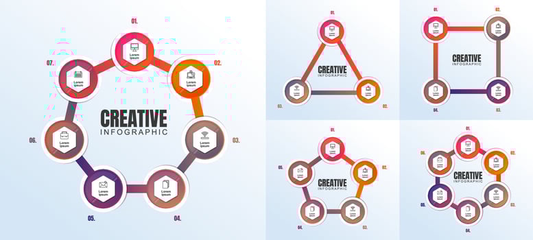 Circle Diagram Process Flow Chart vector