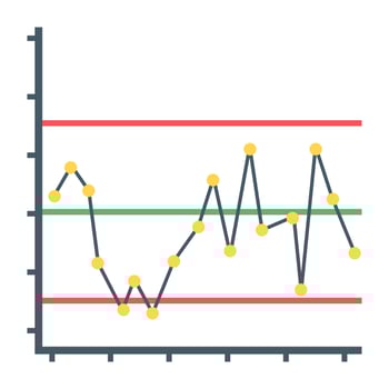 Flat icon of line graph, finance report concept vector