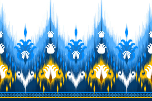 Ikat ethnic seamless pattern design. Aztec fabric carpet mandala ornament chevron textile decoration wallpaper. Tribal turkey African Indian traditional embroidery vector illustrations background