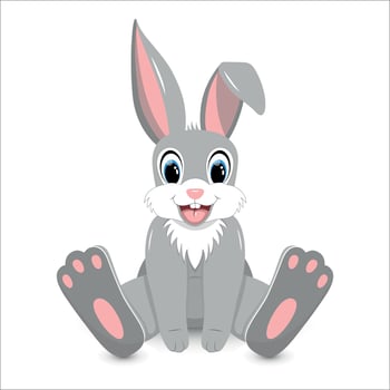 Happy Smiling Cute Little Bunny vector