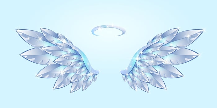 Angel blue wings with nimbus vector