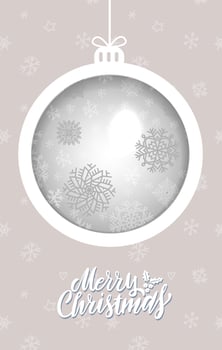 Christmas balls background in paper cut style. vector