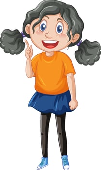 A cute girl standing on the floor  cartoon character on white background vector
