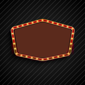 Retro billboard with space for text black background.vector vector