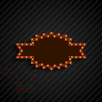 Shining Billboard sign blue with black background.vector vector