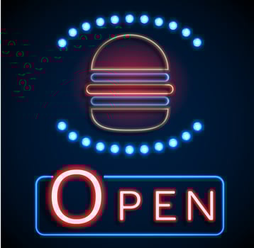 Glowing neon open signs.vector vector