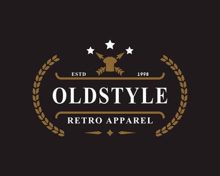 Vintage Retro Badge for Clothing Apparel Old style Logo Emblem Design Symbol vector