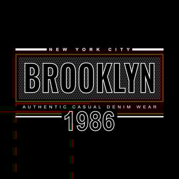 brooklyn denim streetwear t-shirt and apparel vector