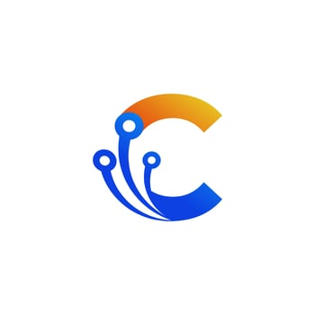 Initial Letter C Technology Logo Design Template Element vector