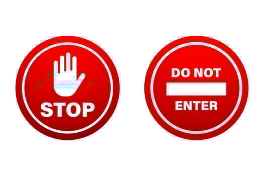 Stop sign vector design, template symbol and icon of do not enter area