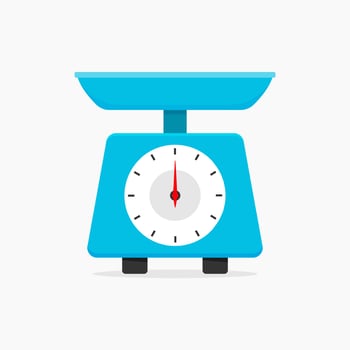 Analogue kitchen scale icon isolated with white background. vector