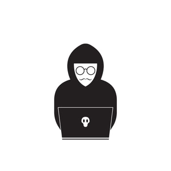 Hacker icon logo vector background