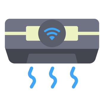 smart air conditioner humidity temperature setting icon illustration vector