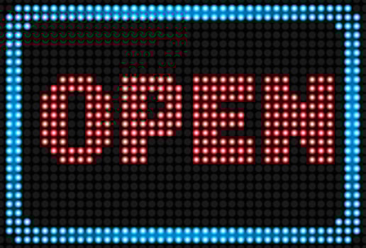 Open neon sign background. vector