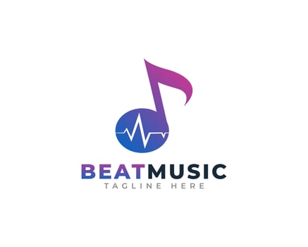 Music Beat Logo Design Template Element vector