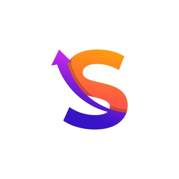 Initial Letter S Arrow Up Logo Symbol. Good for Company, Travel, Start up, Logistic and Graph Logos vector